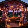 thumbnail image 4 of Halloween Purple 6 Ft Garland with Battery Operated String Lights, Artificial Autumn Leaf Vine for Staircase Fireplace Wall Fall Decor, 4 of 9