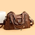 thumbnail image 3 of HUISZJ PU Leather Shoulder Bag, Large Capacity Crossbody Bag with Adjustable Strap, Y2k Messenger Bag for Women Work Shopping Travel (Caramel color), 3 of 6