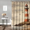 thumbnail image 2 of Pratyus Birds Wall American Scene Painting Shower Curtain Set with Hooks Chic Modern Bathroom Decor Cloth Fabric 100% Polyester Fiber 69x72, 2 of 7