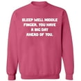thumbnail image 2 of OXI Crewneck Sweatshirt - Sleep Well Middle Finger, Basic Casual Sweatshirts for Men's and Women Fleece Sweatshirt Long Sleeve - Safety Pink X-Large, 2 of 2