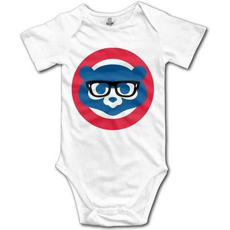 

BADOU Glasses Cute Cubs Bears For 6-24 Months Infant Short Sleeve Romper Jumpsuit White