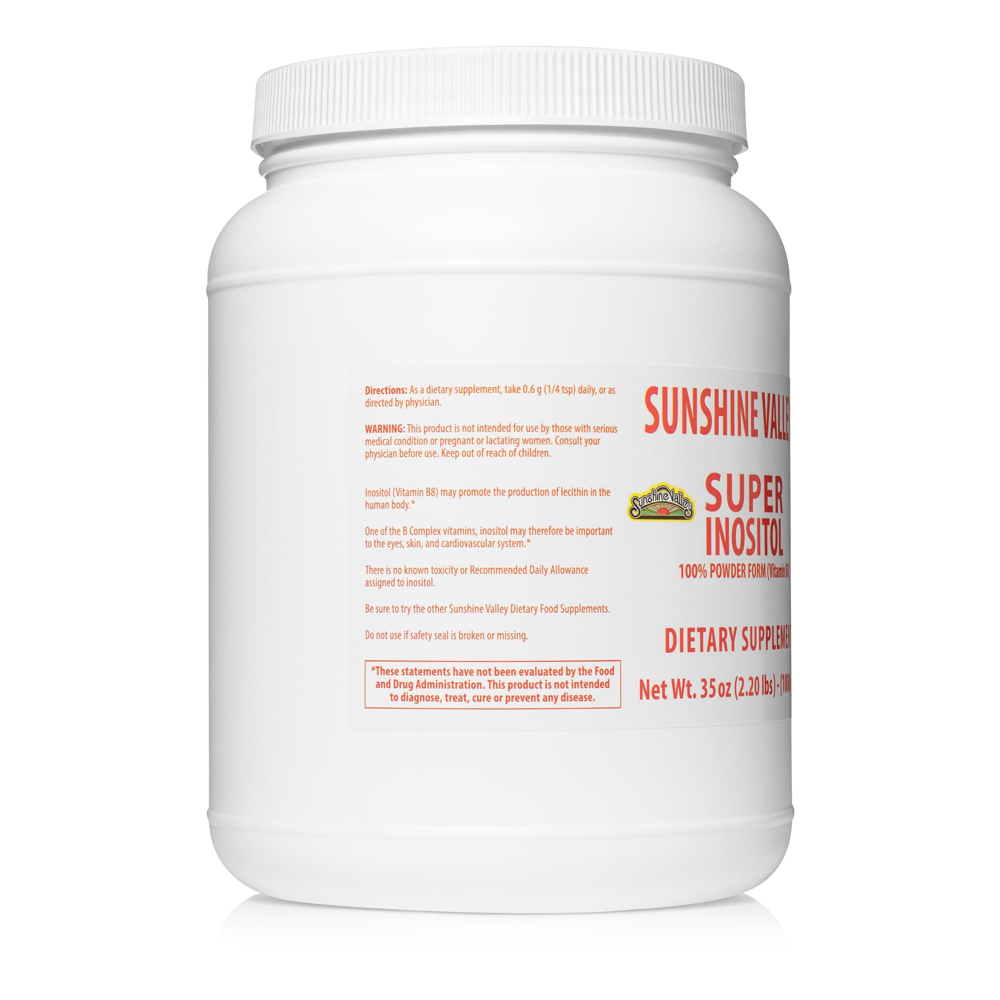Sunshine Valley Super Inositol Powder, Dietary Supplement, 35 oz