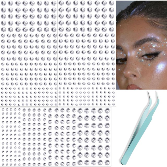 Gemas faciales nooepc 660 piezas de strass autoadhesivos de 3-6 mm