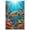 Unframe-style, variant on Vibrant Sea Turtle Ocean Canvas Wall Art Underwater Coral Reef Tropical Fish Pictures for Living Room Bedroom Bathroom Kids Room Home Decor Marine Life Artwork Posters