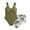 Army Green, variant on Tween Girls Swimsuit One Piece with Skirt Swimsuits Bikini Floral Print Ruffle Trim Sun for Teen Youth Swimwear 9-10 Years