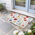 thumbnail image 2 of Pink Colorful Poppy Doormat Outdoor Entrance 18"x30", Spring Pastoral Flowers Leaves Absorb Moisture Dirt Door Mats, Non-Slip Rubber Backing Floor Mats Indoor, Low-Profile Front Door Rugs, 2 of 9