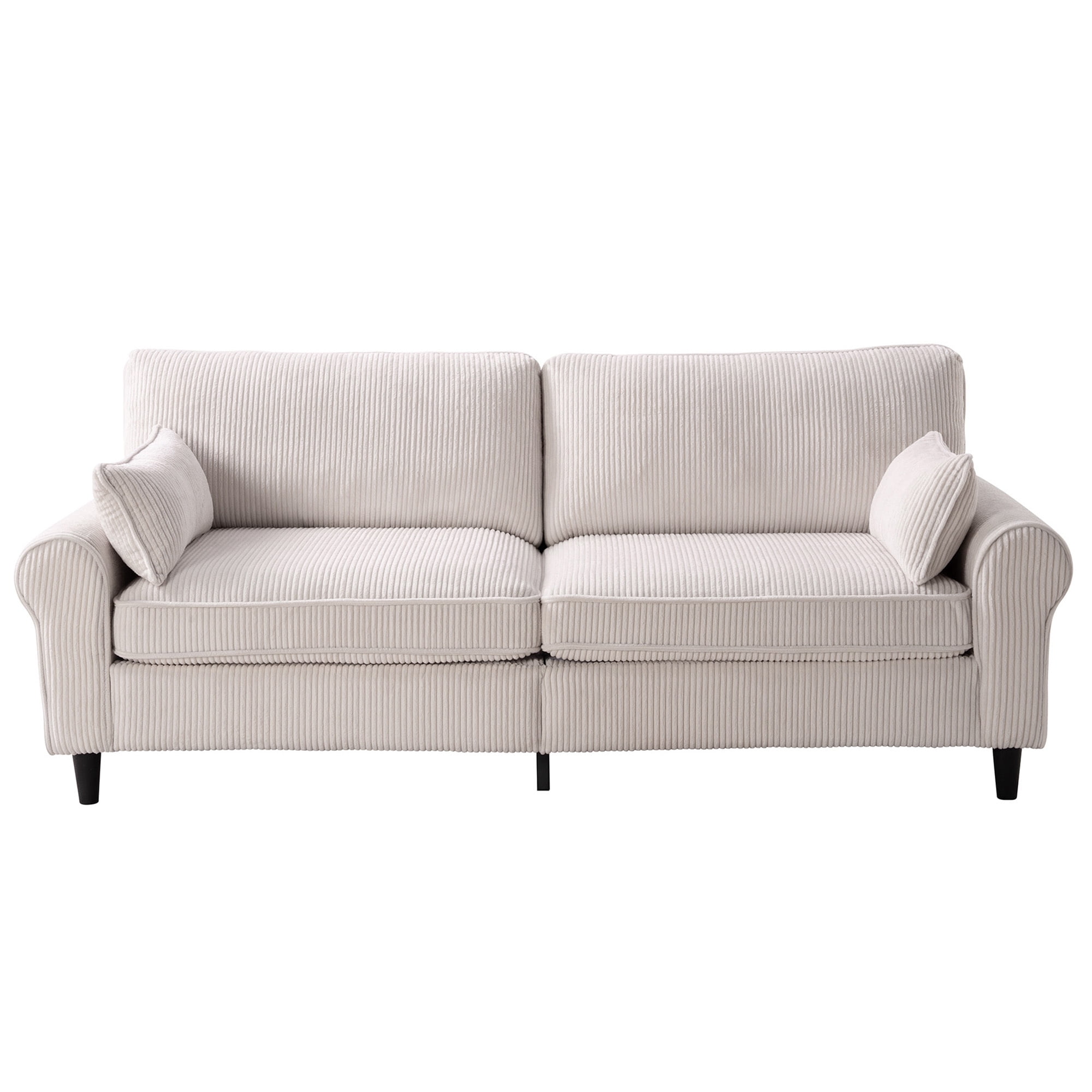 Lunale 80" Oversized Loveseat Sofa, Modern 2-Seater Cloud Couch for Living Room, White Corduroy