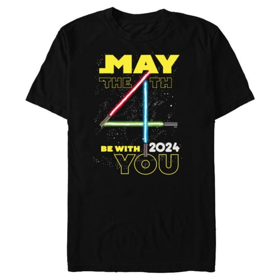 Star Wars May the 4th Be With You 2024 Lightsabers - Short Sleeve Blended T-Shirt for Adults - Customized-Black