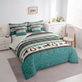 thumbnail image 4 of Homewish Southwestern Retro Horseshoe 7-Piece Twin Bedding Sets,Rustic Farmhouse Cabin Bedding Comforter Set,Vintage Cyan Texas Star Sheet Sets For Adult,Ultra Soft Home Decor, 4 of 9