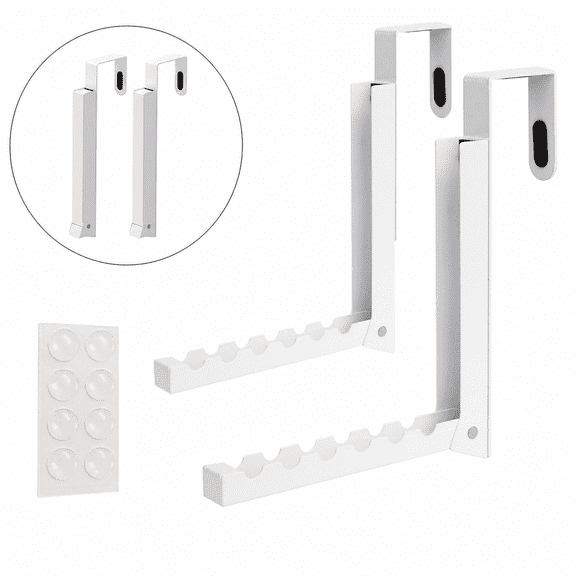 JOWBOOW Foldable Metal Over the Door Clothes Drying Rack, 2 Pack, 6.5 in, White