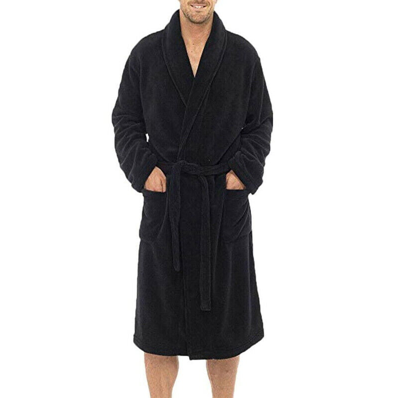 NWT Men's TOMMY BAHAMA Solid Black ROBE Soft Plush LOUNGE Bath Sleep S/M L/XL 
