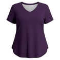 thumbnail image 4 of Unir Women's Breathable Cotton-Feel Athletic T-Shirt, Loose Fit V-Neck Short Sleeve Workout Top, 1 Piece, S-XXL Plus Size Friendly, 4 of 4