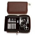 thumbnail image 1 of Set de manicura, kit de uñas 11 en 1, regalos para hombres, kit de pedicura, estuche de viaje de cuero de acero inoxidable, herramientas de aseo, cortaúñas, 1 of 7
