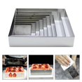 thumbnail image 2 of Stainless Steels Cake Rings NonStick Dessert Rings Pastry Mold Square Cake Decorating Mold Dessert Baking Tool Enduring 10 inches diagonally, 2 of 5