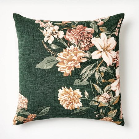 Oversize Printed Floral Square Throw Pillow Moss/Clay Pink/Cream - Threshold™ designed with Studio McGee. Pack of 6