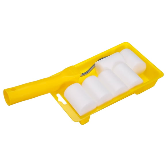 Unique Bargains Paint Roller Kit, 2Inch 10mm Thick Oily-Based Foam Paint Rollers, Tray, 26cm Frame 8 Pack