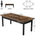 thumbnail image 2 of Tribesigns 63" Wood Dining Table, Farmhouse Dining Room Table for 4-6 People, Rectangular Kitchen Table for Dining Room, Living Room, 2 of 5