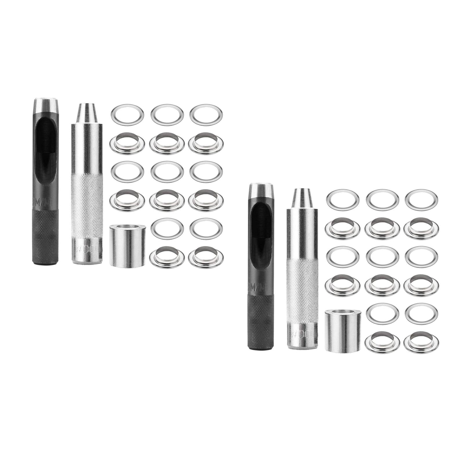 UPGRATOR 2 Sets Metal Grommet Eyelet Kit with Punch Tool for Tarps, Curtains, and Outdoor Covers, Includes Boxed Grommets