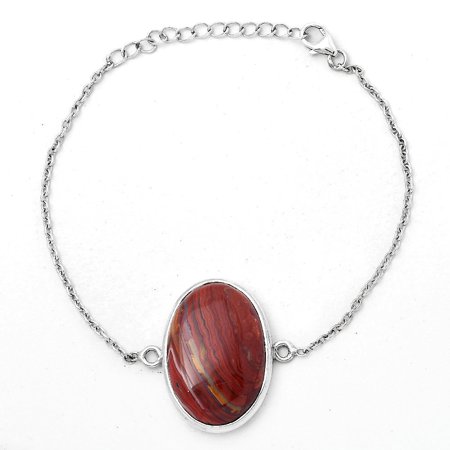 Natural Laguna Lace Agate - Mexican 925 Sterling Silver Bracelet Jewelry B-1023 SDB3075