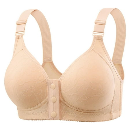 Black of Friday Deals!Clearance Staron No Underwire Bras for Women Front Closure No Underwire Bra Comfortable Wireless Bras Stretch No Steel Soft Smoothing Bra