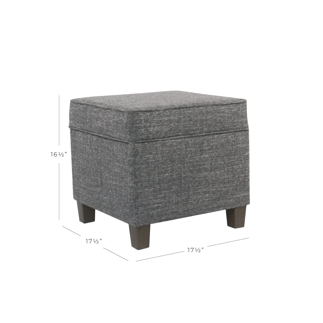 HomePop Square Ottoman with Lift Off Top, Multiple Colors