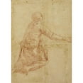 thumbnail image 3 of Andrea Boscoli 19x24 Black Modern Framed Museum Art Print Titled - Kneeling Figure from the Back (1595-1600), 3 of 5
