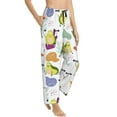 thumbnail image 2 of Sigee Orange Green Avocado Print Women's Soft Pajama Pants - Breathable and Comfortable Lounge Sleep Bottoms with Elastic Waistband and Pockets-, 2 of 9