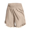 thumbnail image 3 of Wuphunn Women's Linen Shorts Athletic Running Shorts Bike Shorts Women Bermuda Short Elastic Waist Linen Shorts Beach Cover up Shorts Summer Comfy Shorts with Pockets Beige L, 3 of 4