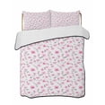 thumbnail image 2 of Pink Spring Floral King Size Down Alternative Comforter, Lightweight Comforter Quilt Bedding Set with Pillow Shams Summer Botanical Elegant All Seasons Bed Comforter Duvet Insert 96"x106", 2 of 7