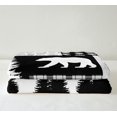 thumbnail image 3 of Woodland Throw Blanket Hunting Bear Wolf Buffalo Plaid Patchwork Blanket Rustic Cabin Decor,Cowboy Wildlife Animals Fleece Blanket for RV Camper,Footprint Pine Tree Fuzzy Blanket Grey Black 60"x80", 3 of 6