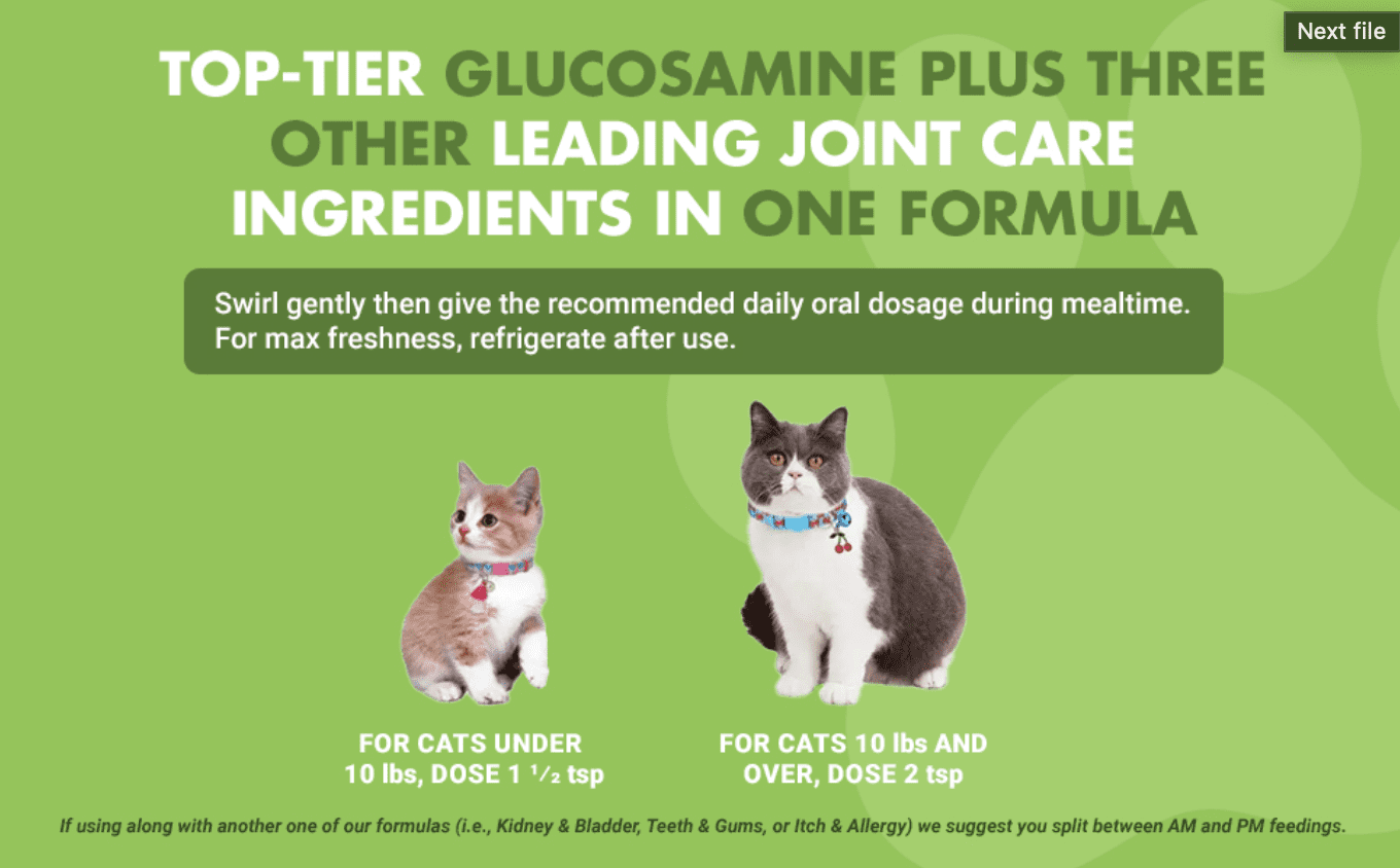 Liquid-Vet Hip & Joint Saver Supplement for Cats with Glucosamine, Chicken, 8 oz.