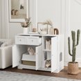 thumbnail image 2 of PawHut Cat Litter Box Enclosure with Drawer, Storage, Anti-tip Kit, White, 2 of 10
