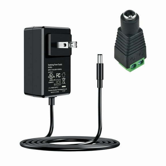 FITE ON Compatible AC/DC 12V 3A Power Supply Adapter Transformer Replacement for 5050/3528 LED Strip Light 36W