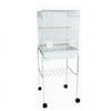 YML 5924-4814WHT 0.37 in. Bar Spacing Flat Top Bird Cage with Stand, White - 18 x 18 in. - Small
