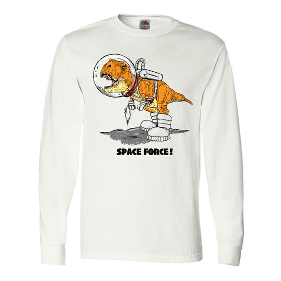 Inktastic Space Force Dinosaur Astronaut Long Sleeve T-Shirt