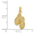 thumbnail image 4 of FB Jewels 14K Yellow Gold 3D Destin Florida Double Flip-Flop Pendant, 4 of 4