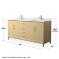 thumbnail image 4 of Janna 72" White Oak Double Vanity & White Carrara Marble Top & Nickel Trim, 4 of 5