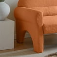 thumbnail image 5 of 2-Seater Modern Boucle Loveseat with Solid Wood Frame,Leisure Sofa Chair with Lumbar Pillows,Cozy Armchair for Living room, Orange, 5 of 8