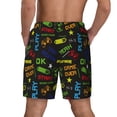thumbnail image 4 of Balery Pixel Game Mens Swim Trunks Swim Shorts for Men Quick Dry Inseam Beach Shorts with Compression Liner Pocket-Small, 4 of 9