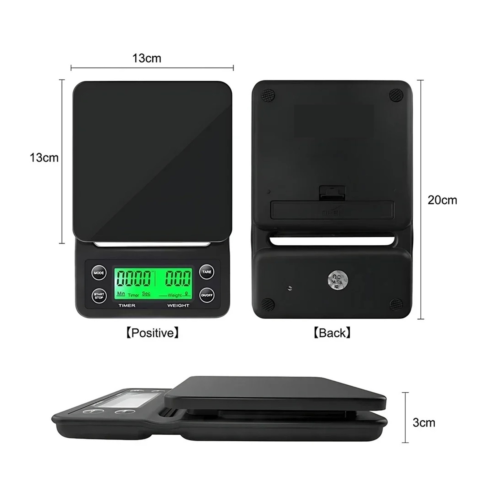Kitchen Tools Coffee Scale with Timer Digital Multifunction Weighing Scale 3kg/0.1g Pour Over Drip ,High-Precision Weighing Technology