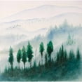 thumbnail image 3 of Atelier B Art Studio 12x12 Black Modern Framed Museum Art Print Titled - Landscape in watercolor, 3 of 5