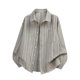 thumbnail image 2 of Ceisia Men's Oversized Vertical Stripe Long Sleeve Turndown Collar Casual Shirt Gifts, 2 of 9