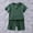 Army Green, variant on Boys Girls Cotton Linen Two-Piece Set Outfits Short Sleeve Round Neck T-shirt and Shorts Summer Clothing for 1-8 Years
