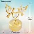 thumbnail image 3 of Matashi  Home Decorative Showpiece 24K Gold Plated Music Box with Crystal Studded Love Doves Figurine on a Smooth Base, 3 of 4
