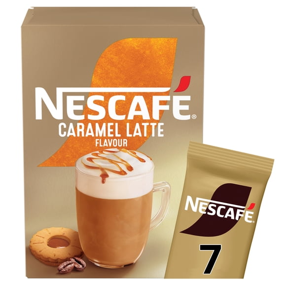 Nescafe Caramel Latte Instant Coffee 7 Sachets, Imported from Britain