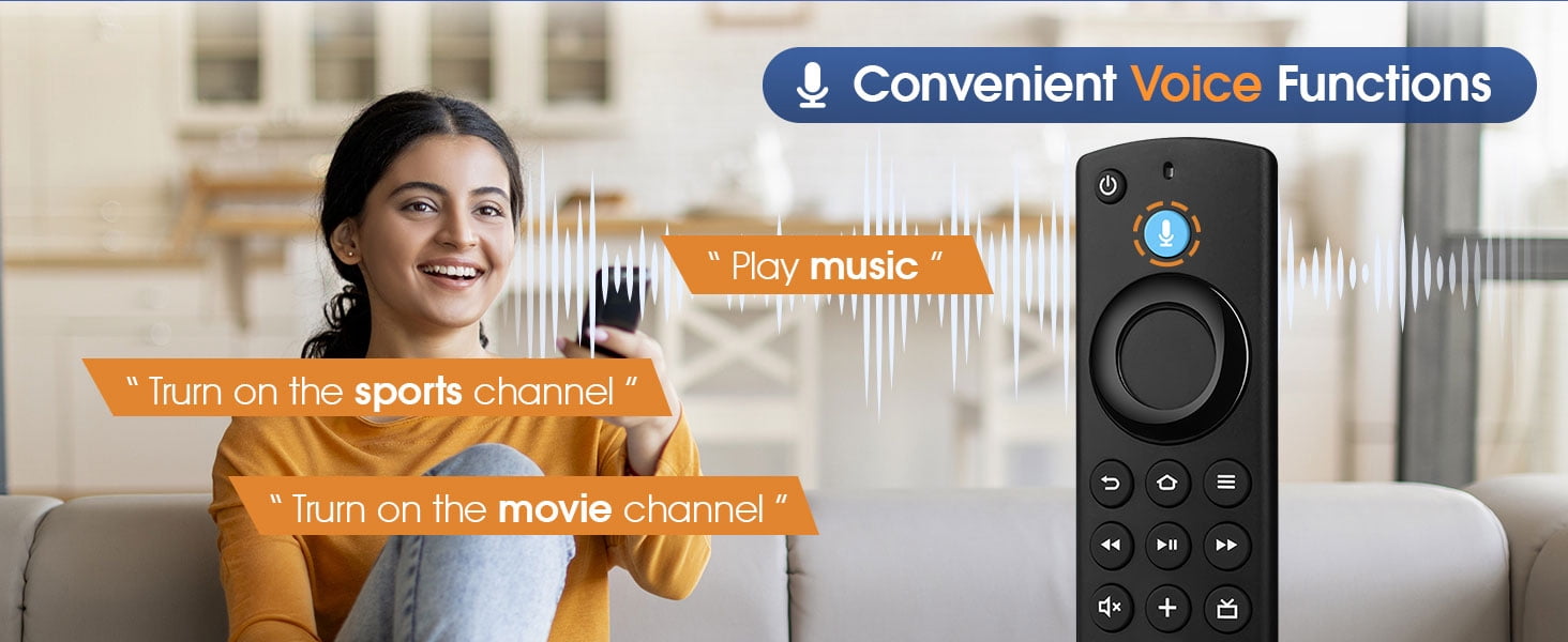 Replacement Firestick Remote Compatible with Fire-Series TVs Stick & Cube, TV Stick Lite/HD/4K(1st/2nd Gen), 3rd Gen Smart TV, for Stick 4K Max 1st Gen & TVs Cube(1st/2nd/3rd Gen)