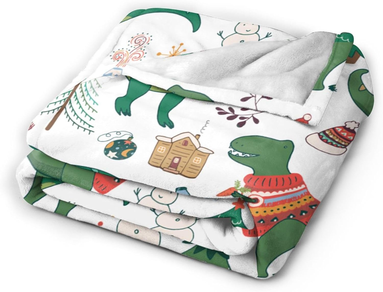 Dinosaur Blanket Gifts for Women Men Kids Cute Dino Blankets Soft Fuzzy Flannel Plush Throw for Couch Sofa Bed Home Decorative All Season 60"x80"
