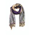 thumbnail image 3 of Sakkas 70" x 28" Big Paisley Jacquard Layered Woven Pashmina Shawl / Wrap Stole - Purple - One Size, 3 of 4