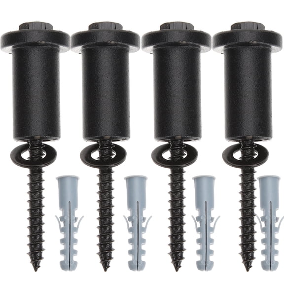 NICEXMAS 4Sets Black Carbon Steel Sliding Barn Door Track Spacers Wall Connectors Repair Kit