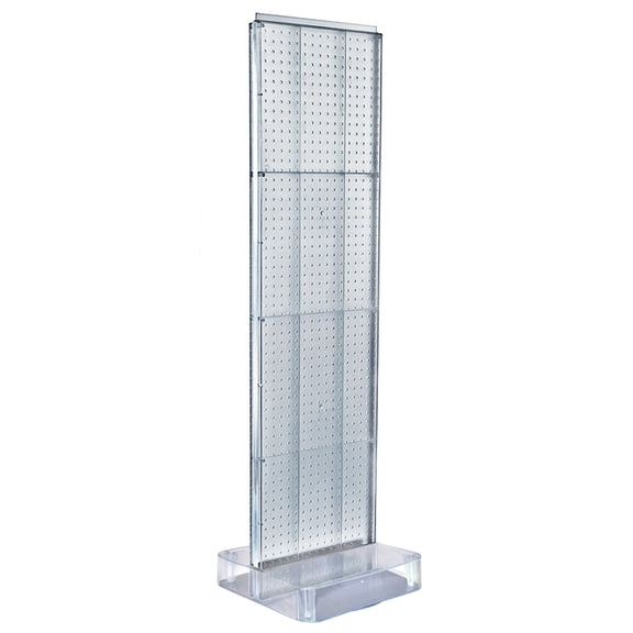 Two-Sided Pegboard Floor Display On a Square Studio Base: Panel Size: 16"W x 60"H